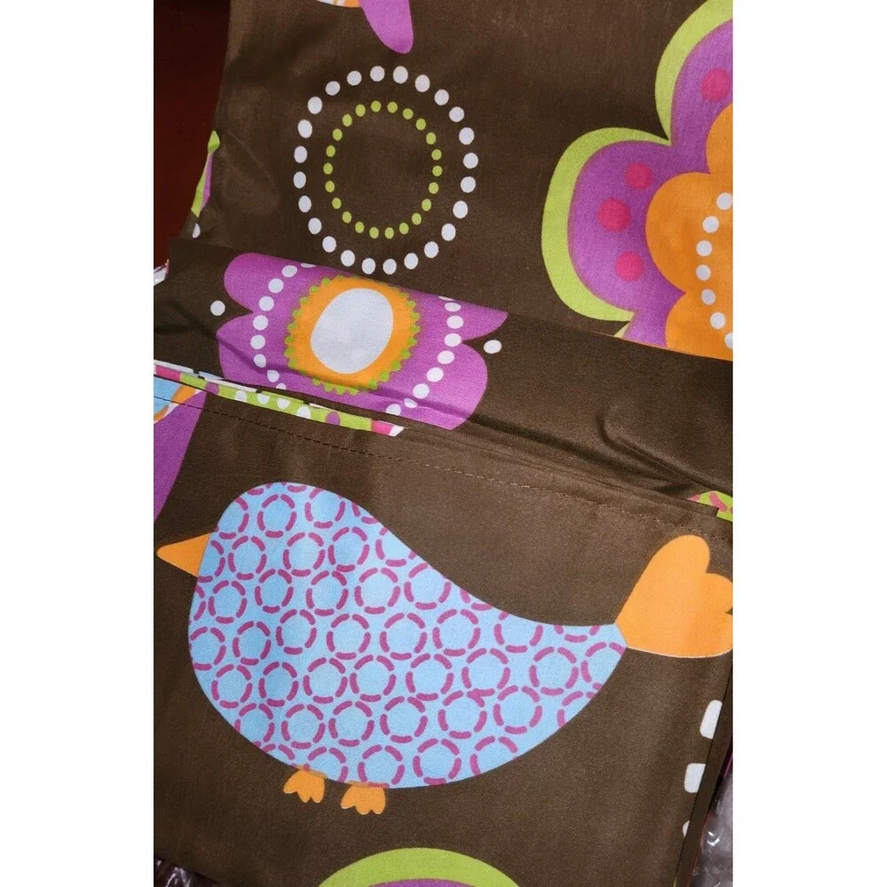 MK Collection 4 Piece Sheet Set Full Size OWL Multicolored Floral Bedding